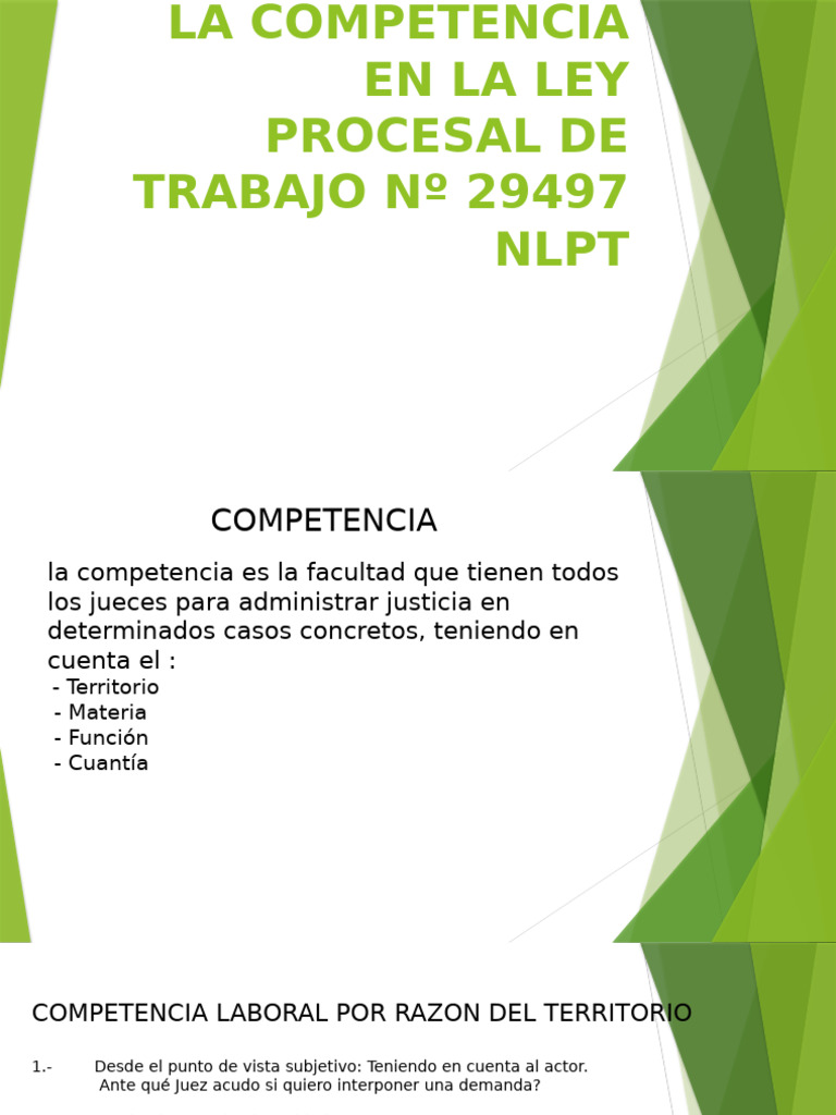 Competencia en Ley Procesal Laboral | PDF | Demanda judicial | Ley procesal