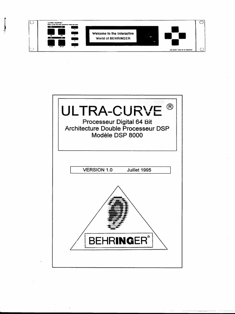Behringer Ultra-Curve DSP 8000 Guide | PDF | Échantillonnage (signal ...