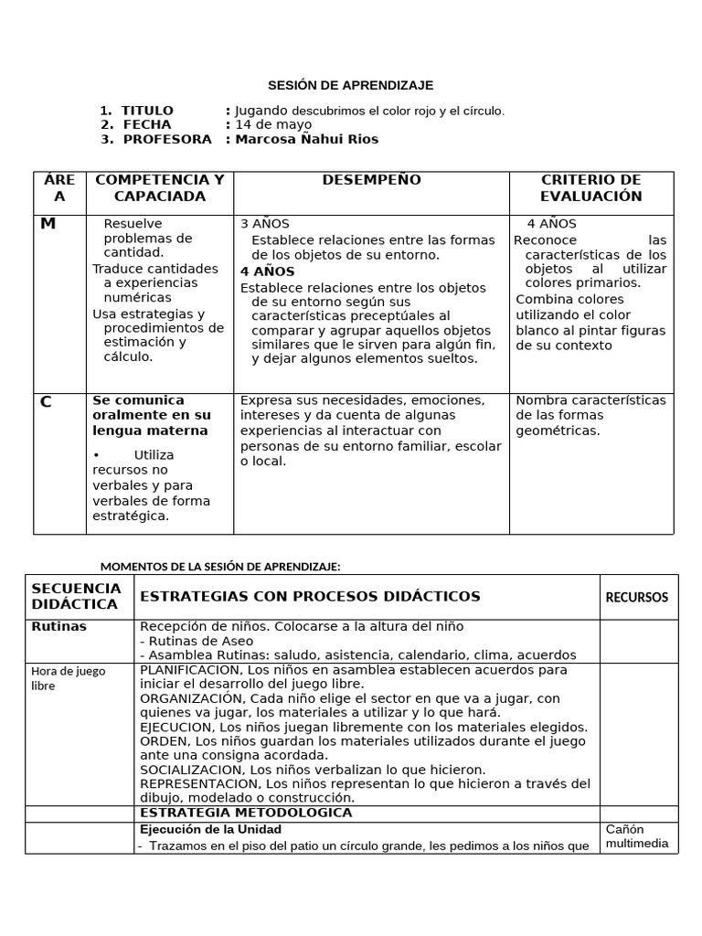 Sesión de Aprendizaje 14 de Mayo | PDF | Aprendizaje | Ciencia cognitiva