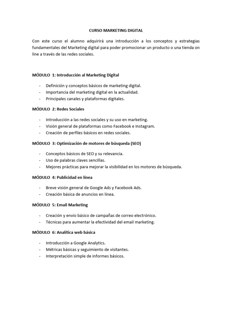 Curso Completo de Marketing Digital | PDF | Publicidad digital ...