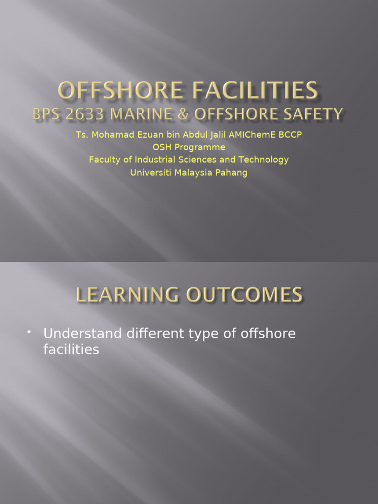 Offshore Facilities 1103022 | PDF | Offshore Drilling | Natural Gas