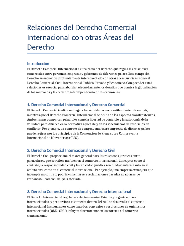 Interconexiones del Derecho Comercial Internacional | PDF | El comercio ...