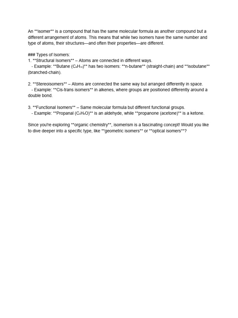 Isomer Pdf