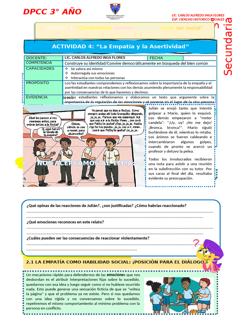 Empatía y Asertividad en Emociones | PDF | Empatía | Las emociones