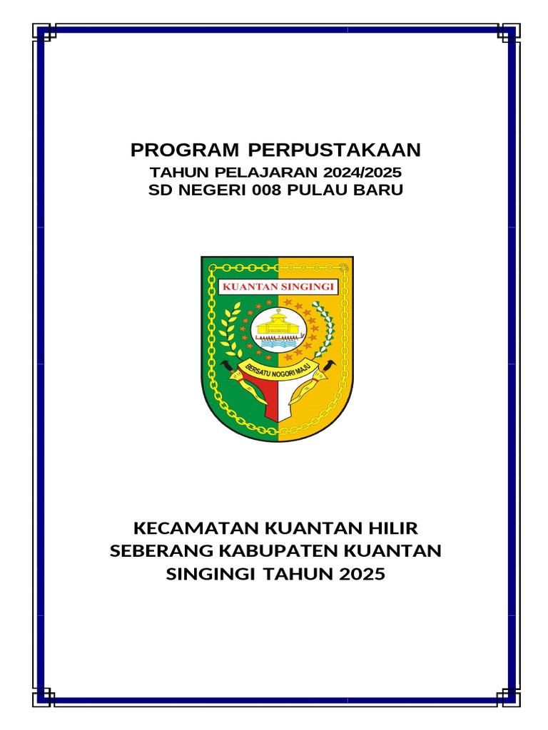 Program Perpustakaan SD 008 Pulau Baru 2024 | PDF