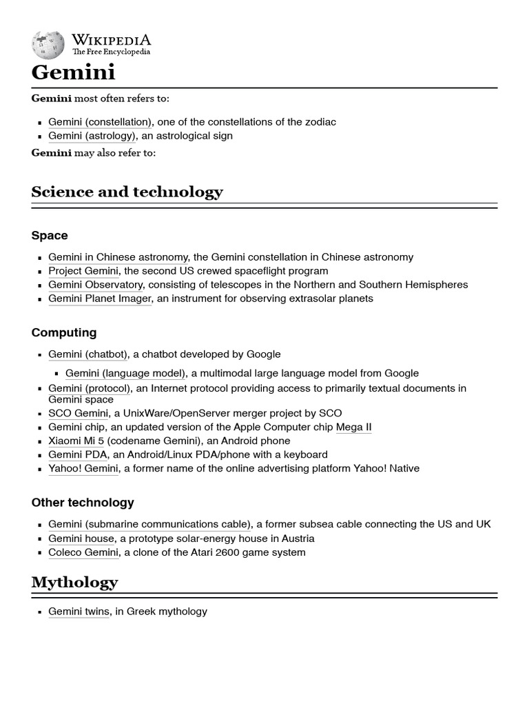 Gemini - Wikipedia | PDF