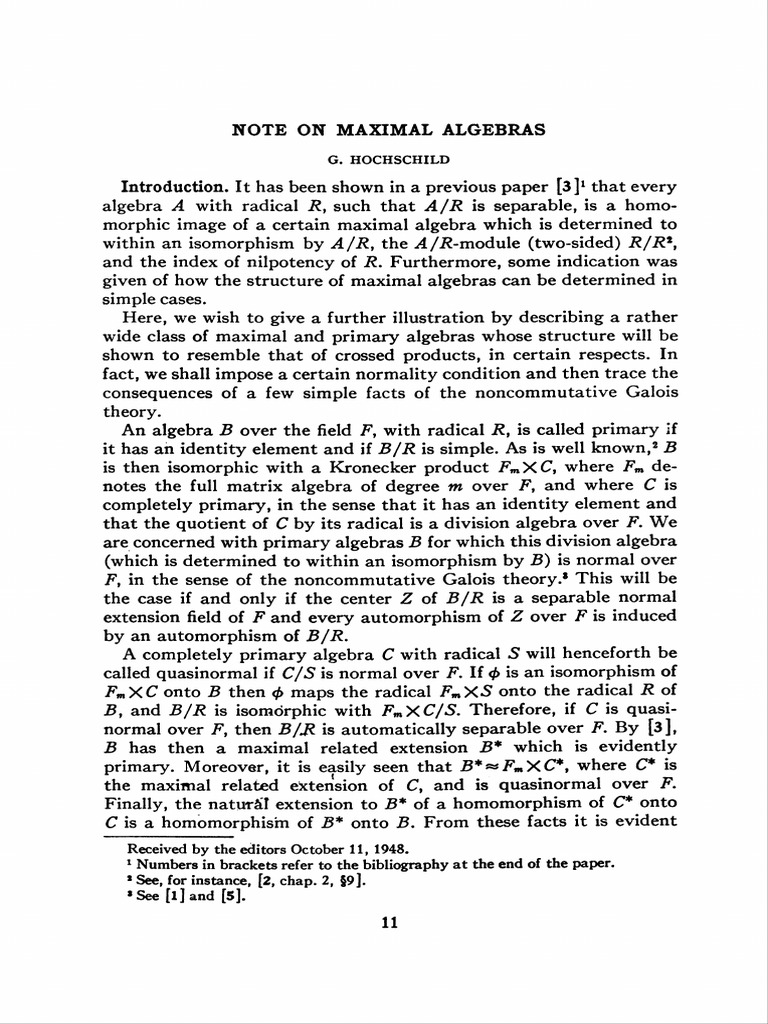 Maximal Algebras and Quasinormal Structures | PDF | Field (Mathematics ...
