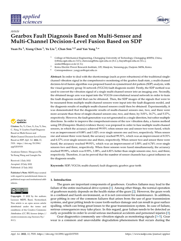 Gearbox Fault Diagnosis Based On Multi-Sensor andMulti-Channel Decision ...