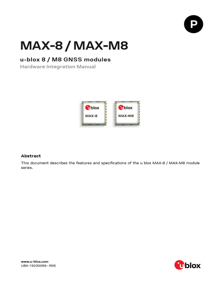 MAX 8 M8 FW3 - HardwareIntegrationManual - (UBX 15030059) | PDF ...