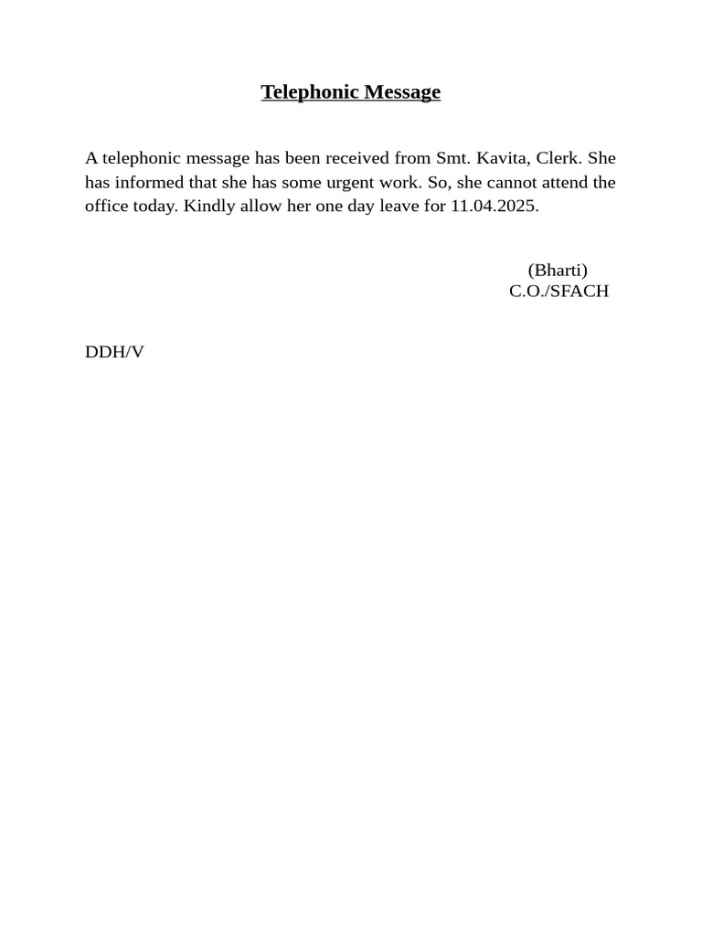 Telephonic Message | PDF