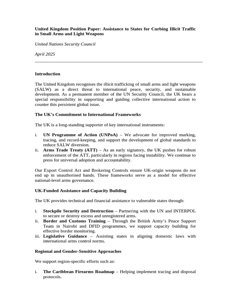 Point Wise Position Paper | PDF | International Relations | Global Politics