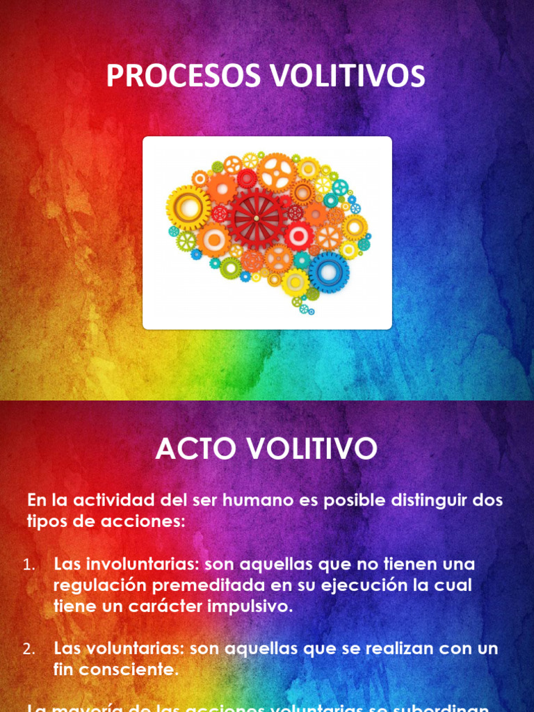 Procesos y Actos Volitivos | PDF | Motivacional | Motivación