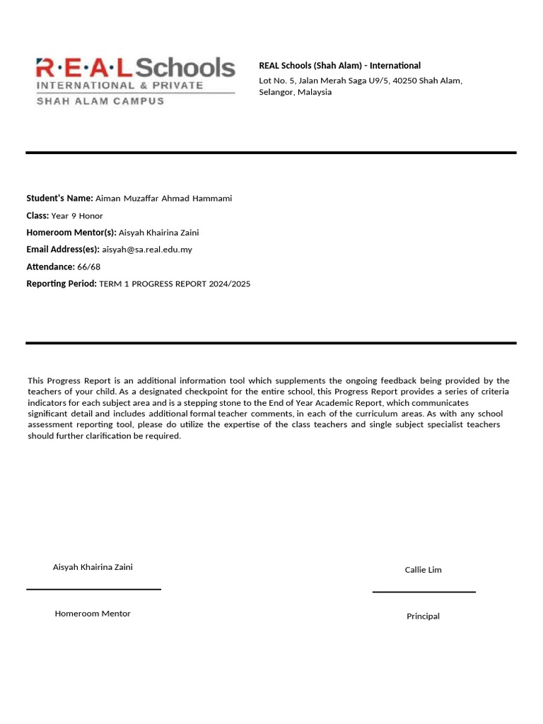 Year 9 Progress Report Overview | PDF | Teachers | Learning