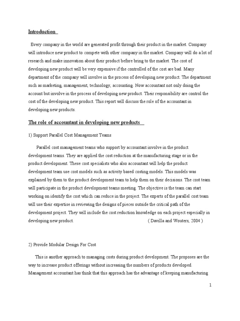 Role of Accountants in Product Development | PDF | New Product ...