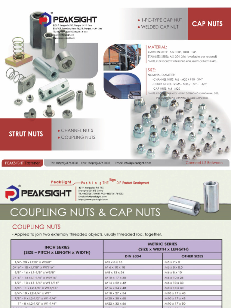 Channel and Coupling Nuts Overview | PDF