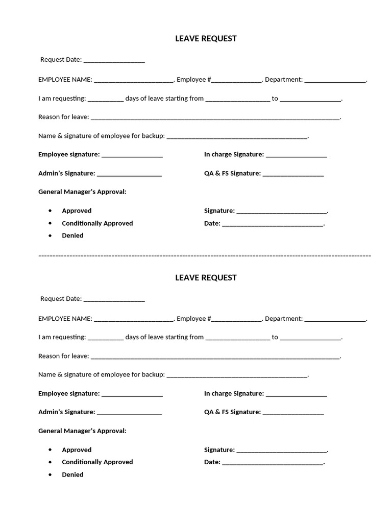 Leave Request Form | PDF