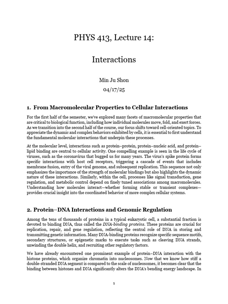Molecular Interactions in Cellular Biology | PDF | Cell Signaling | Dna
