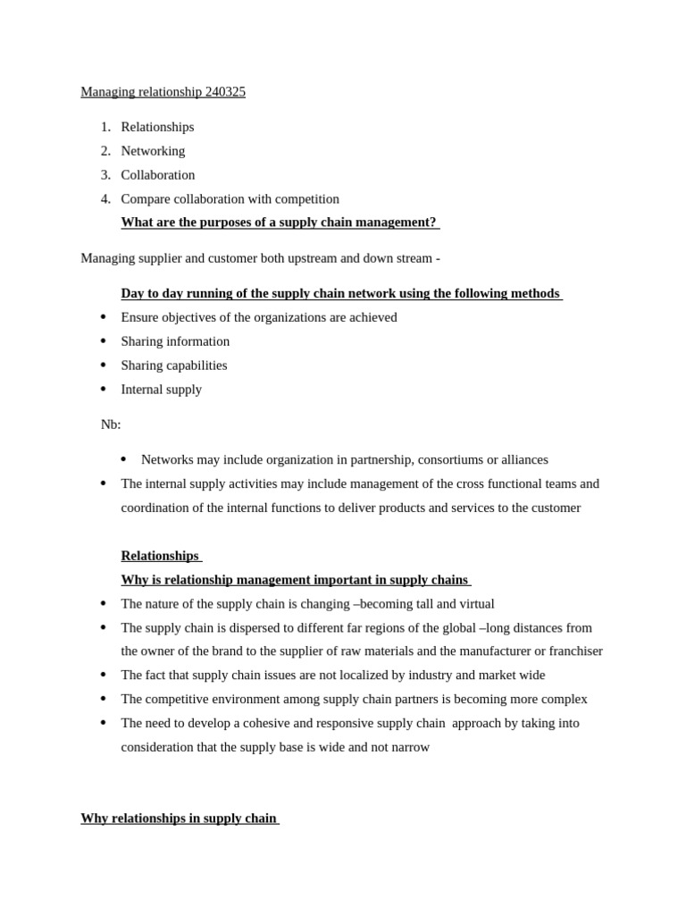 Managing Relationship 240325 Updated | PDF | Supply Chain | Procurement