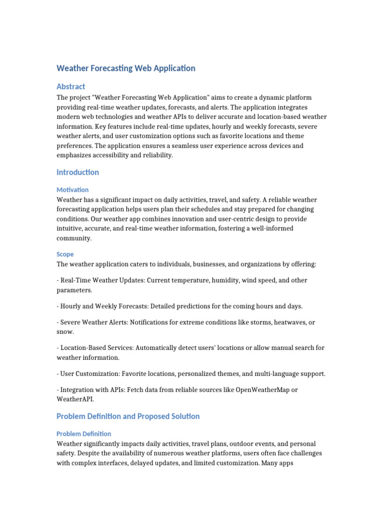 Dynamic Weather Forecasting App | PDF | Usability | Mobile App