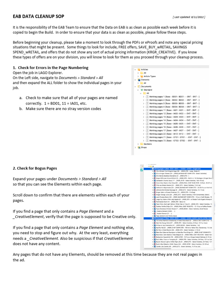 EAB Data Cleanup Standard Operating Procedure | PDF | Page Layout ...