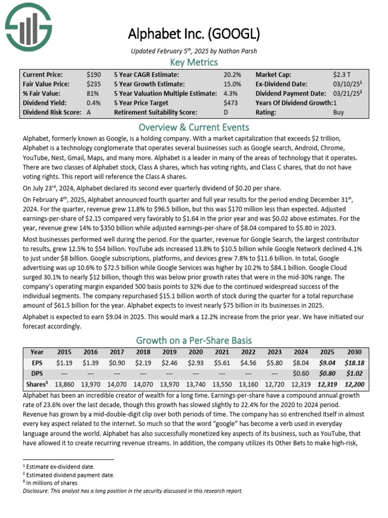 GOOGL 2025 Equity Research Report | PDF | Alphabet Inc. | Business