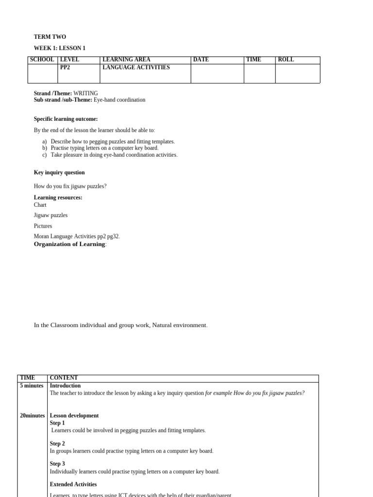 2022 Pp2 Moran Language Activities Lesson Plans Term 2-24-22 Aug 11-21 ...