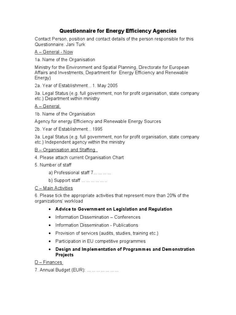 Questionnaire EEA | PDF | Science & Mathematics