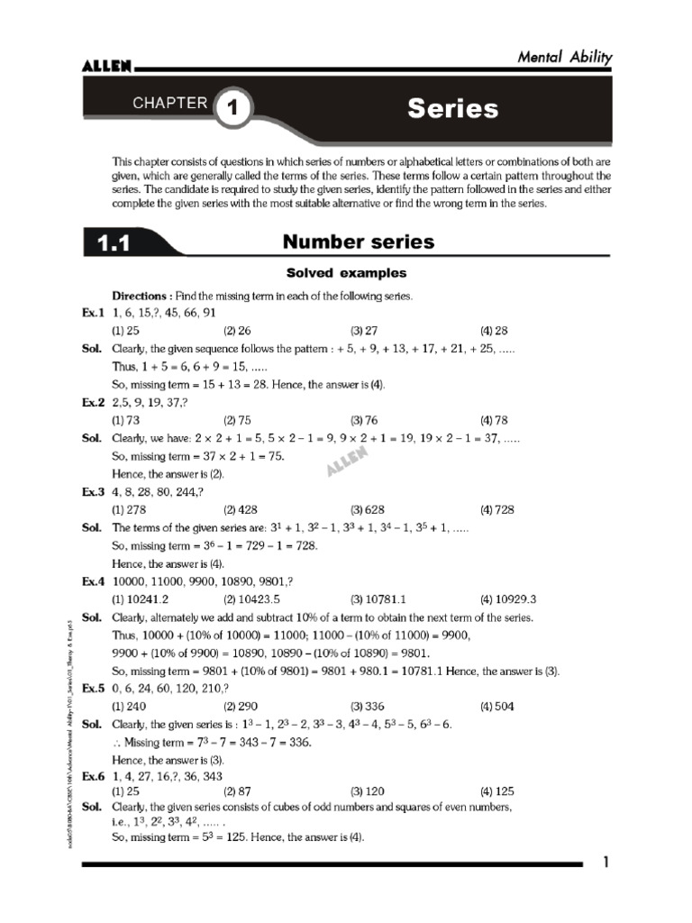 (A) Verbal Series | PDF