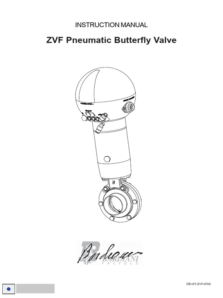 ZVF Pneumatic Butterfly Valve Manual | PDF | Valve | Piston