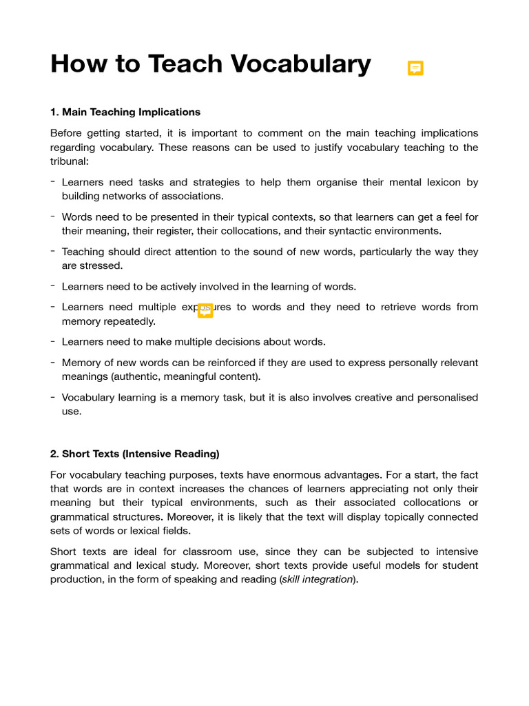 How to teach Vocabulary | PDF | Vocabulary | Learning