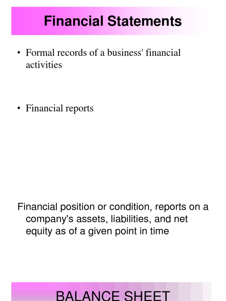 Understanding Financial Statements Basics | PDF | Balance Sheet ...