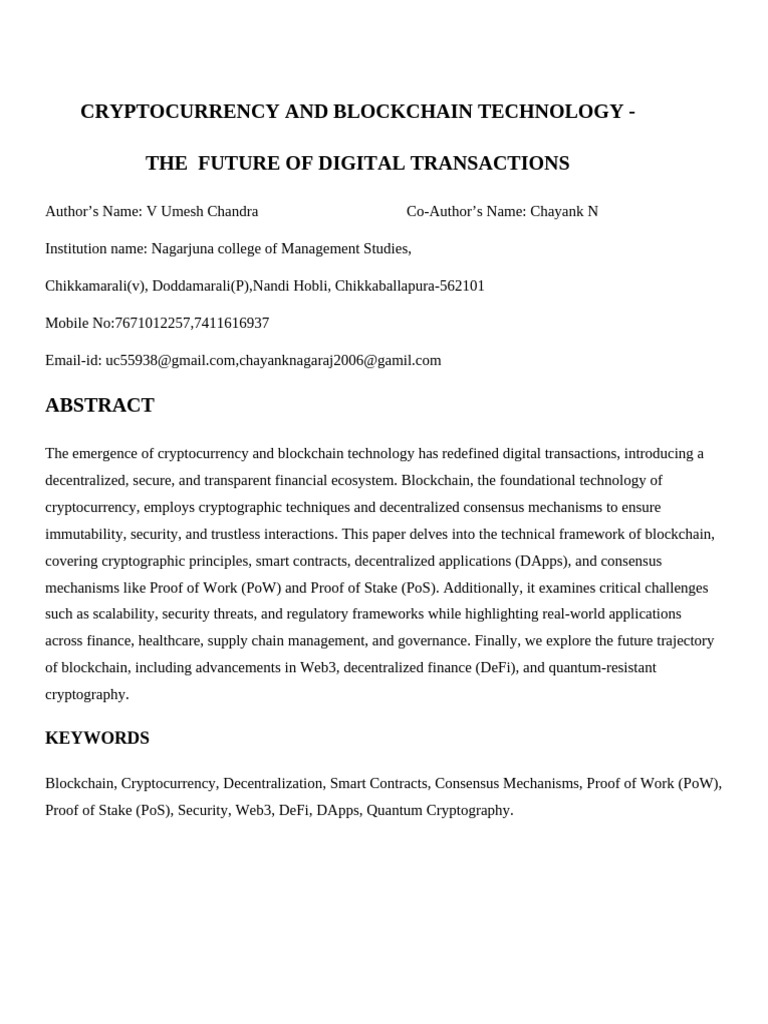 Future of Cryptocurrency & Blockchain | PDF | Cryptocurrency | Bitcoin