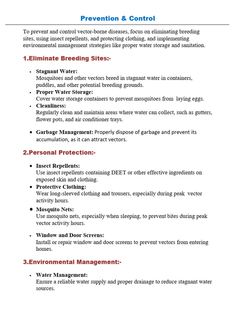 Vector-Borne Disease Prevention Guide | PDF | Mosquito | Biological ...