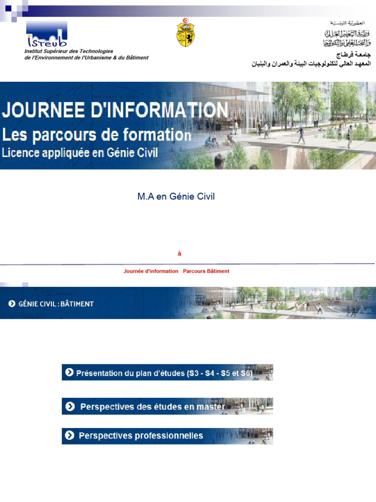 Journée d'info : Parcours Bâtiment ISTEUB | PDF
