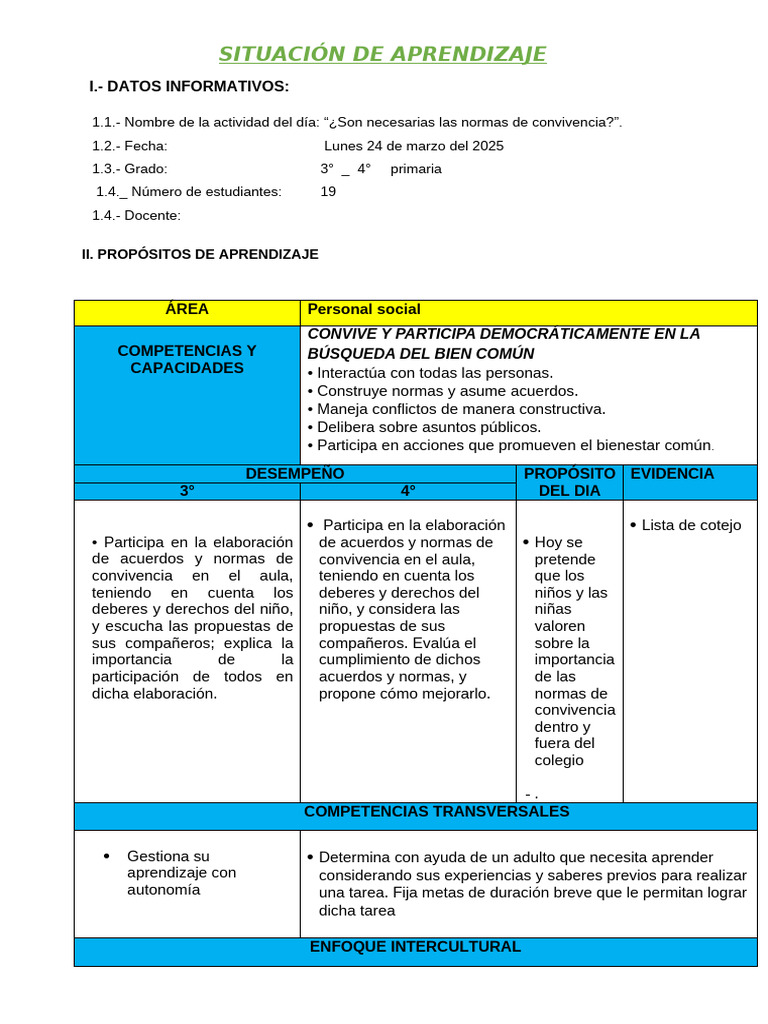 Normas de Convivencia en el Aula | PDF | Aprendizaje | Modificación de ...
