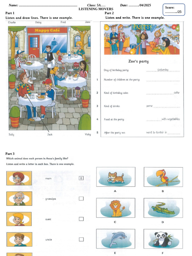 Grade 5 Listening Practice Pdf