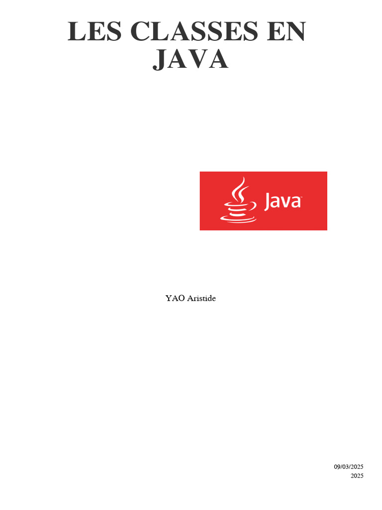 Introduction aux Classes en Java | PDF | Classe (informatique ...
