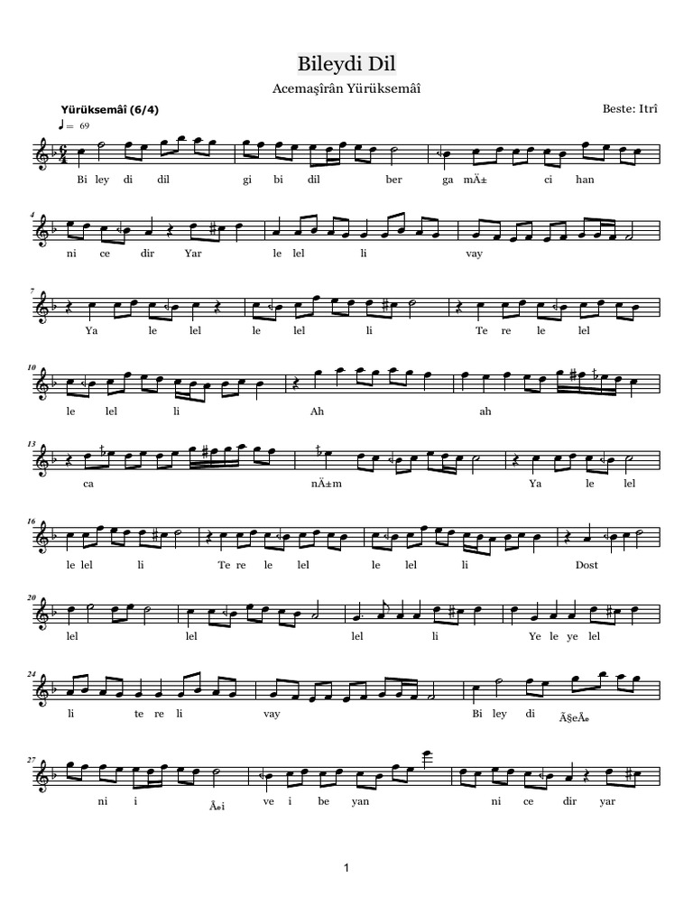Analyse de la chanson Bileydi Dil | PDF