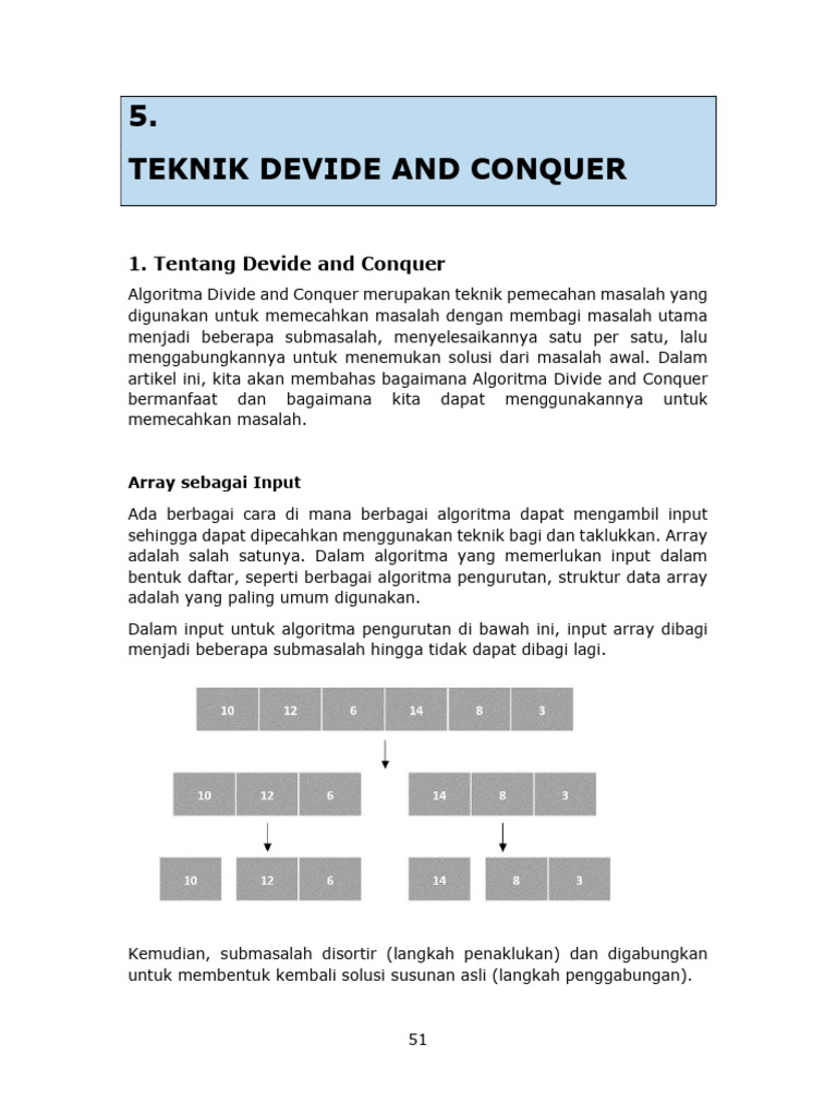 Teknik Algoritma Divide and Conquer | PDF