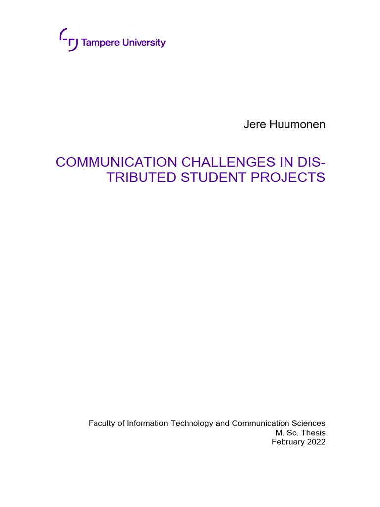 Communication Challenges in Student Projects | PDF | Communication ...