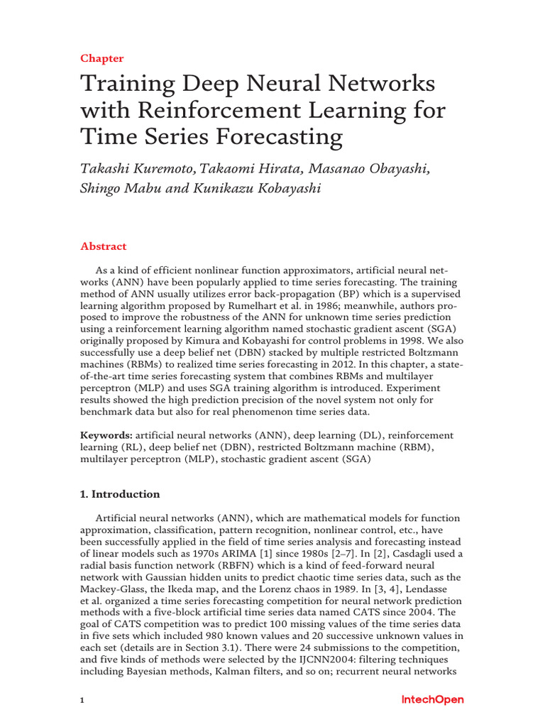 Reinforcement Learning for Time Series Forecasting | PDF | Deep ...