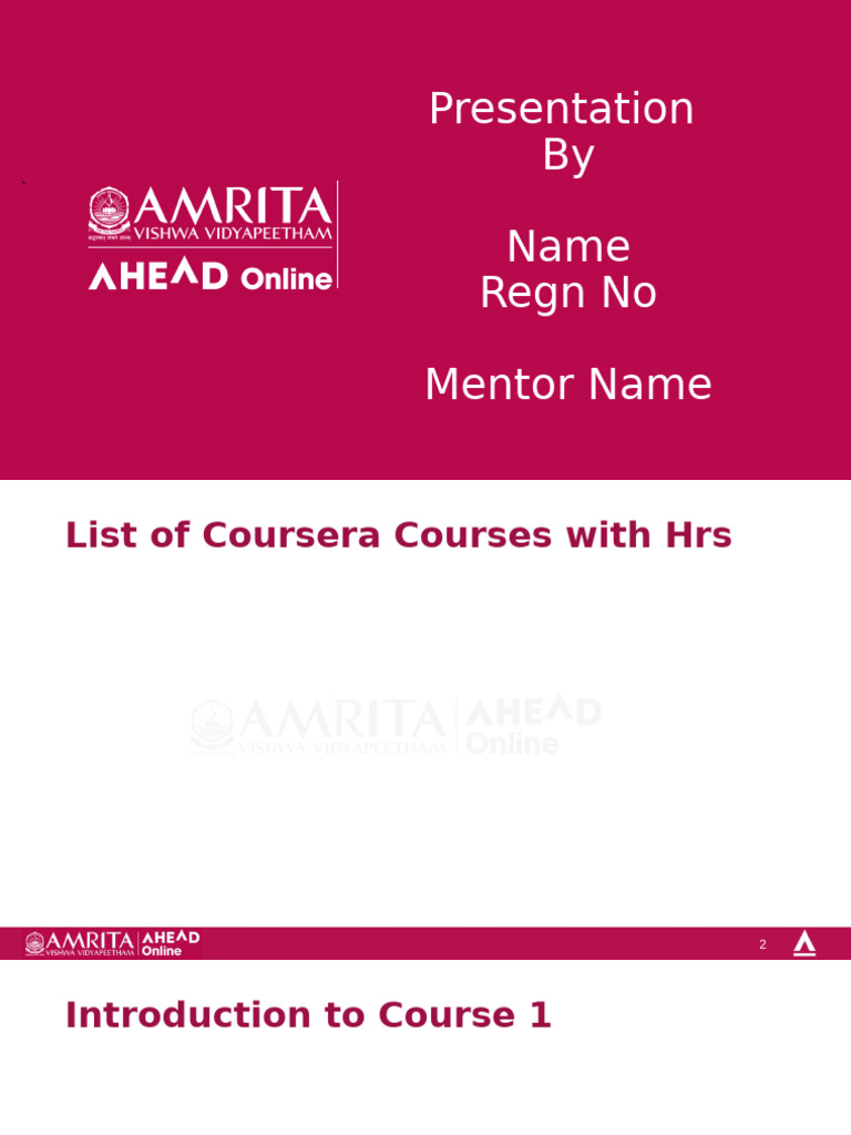 Coursera Course List Overview | PDF