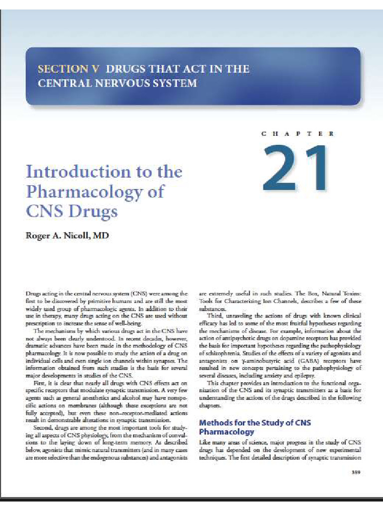 Pharmacology of CNS Drug | PDF