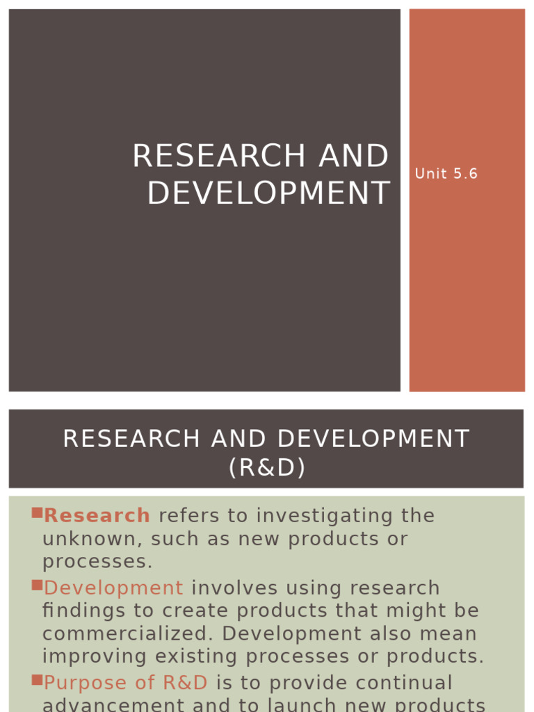 BM Unit 5.6 Research and Dev HL | PDF | Innovation | Creativity