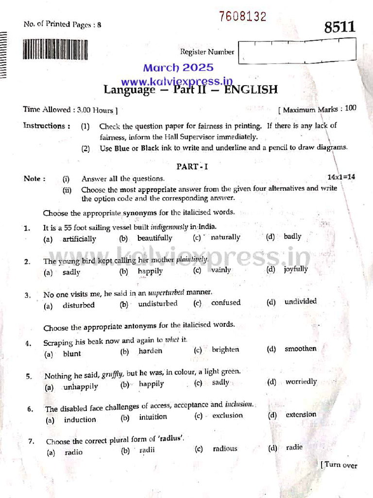 2025 Class 10 English Question Paper | PDF