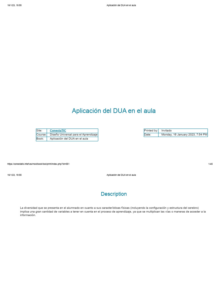 Aplicación Del DUA en El Aula | PDF | Aprendizaje | Enseñando