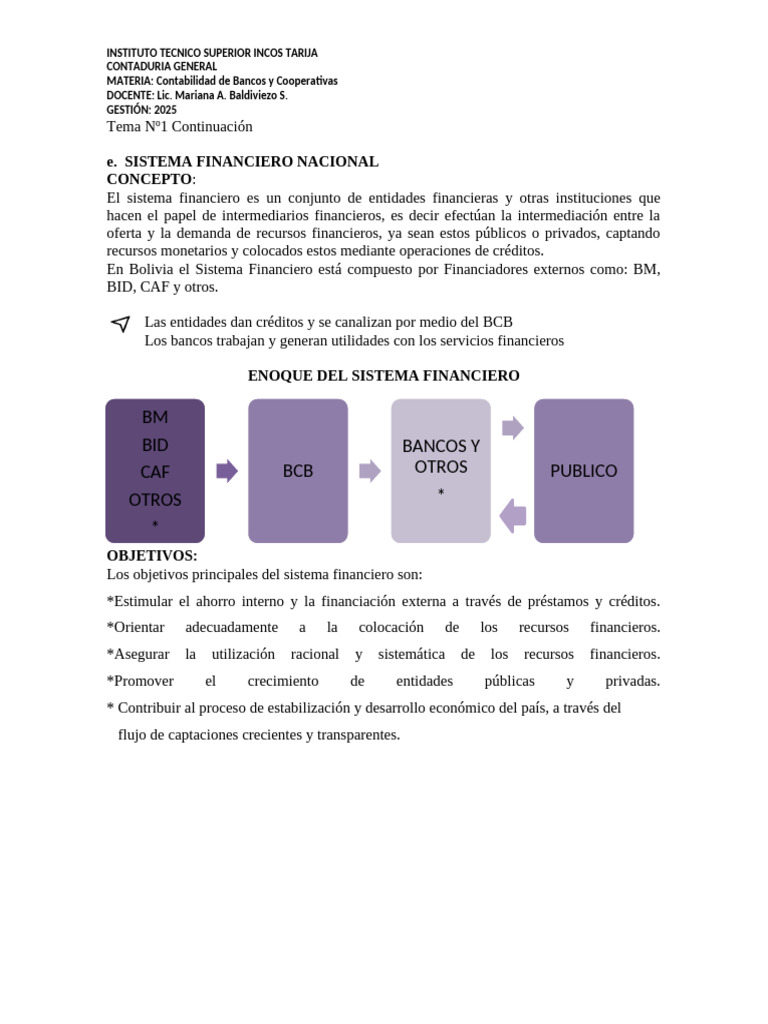Sistema Financiero en Bolivia: Estructura y Función | PDF | Bancos ...