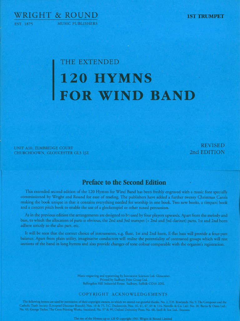 120 Hymns For Brass Band - 1st BB Trumpet | PDF