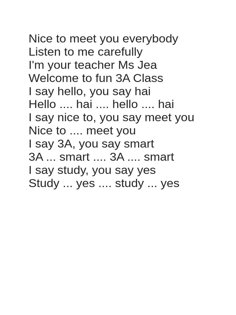 Lagu English 3A - 250205 - 201237 | PDF