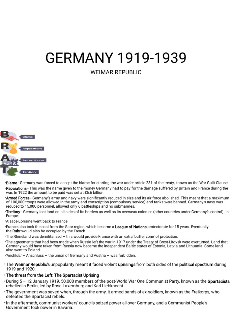 Weimar Republic: Germany's Turbulent Years | PDF | Nazi Party | Weimar ...
